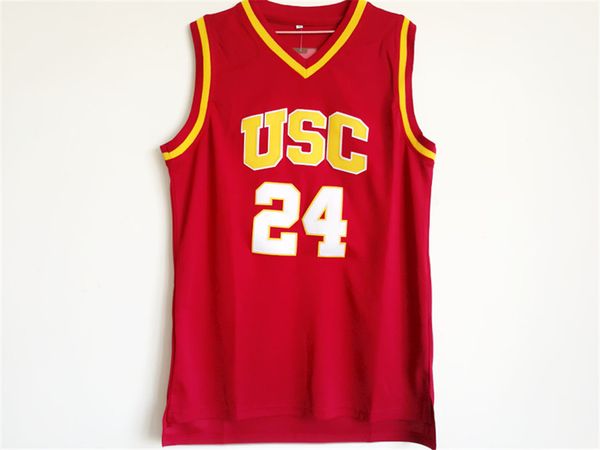 

usc трояны # 24 скалабрини college basketball трикотажных изделий, Black