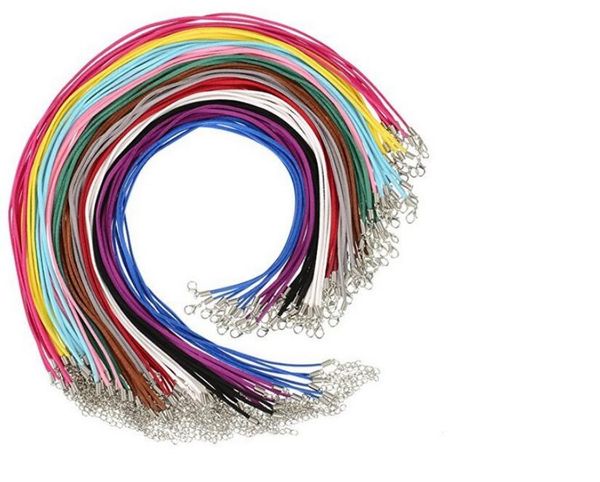 

100pcs x 50cm wholesale double sided suede velvet chains necklace ropes findings string cords making pendant diy craft, Black;white