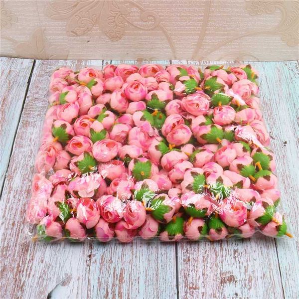 

50pcs/lot silk rose bud artificial flower head wedding party home decoration diy wreath scrapbook craft fake flower