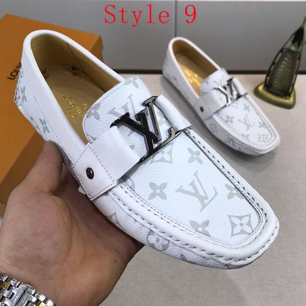 

новые 2020 мужчин платье обувь модных кроссовок печати кожи плоских кнопок металла горох обувь классических случайных кроссовки для мужчин в, Black