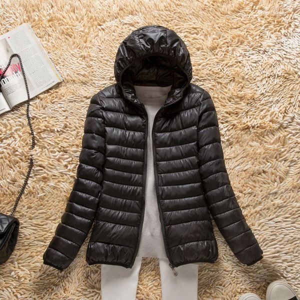 

2018 autumn and winter lightweight down jacket cotton-padded clothes women's dress korean-style slim fit slimming short jacket l, Blue;black
