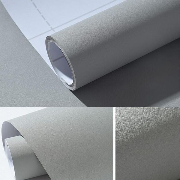 Matte Black Gray Peel Sticker Self Adhesive Wallpaper Roll Desktop