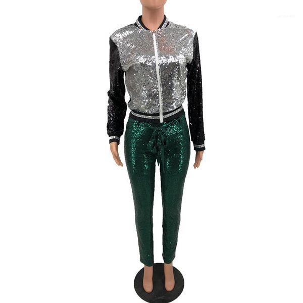 

jackets casual zipper loose long sleeved stand collar jackets fashion women coats sequins panelled womens, Black;brown