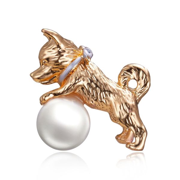 

fashion new rinhoo banquet enamel dog brooches alloy suits sweater hat animal brooch pins scarf buckle 10pcs/lot, Gray