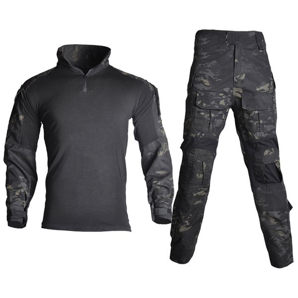 

tactical uniform men us ru army combat suit shirt + cargo pants paintball camo clothes set, Gray