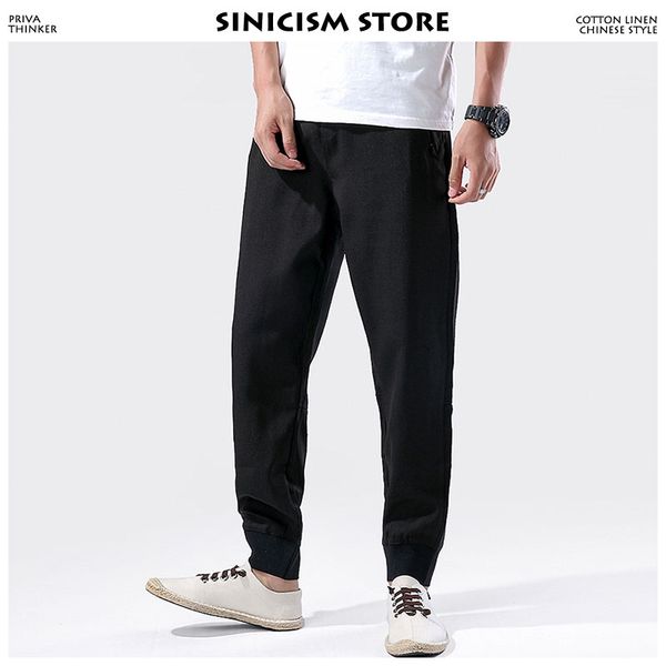

sinicism store men black harem pants 2018 man linen japanese streetwear joggers pants male hiphop sweat trousers plus size
