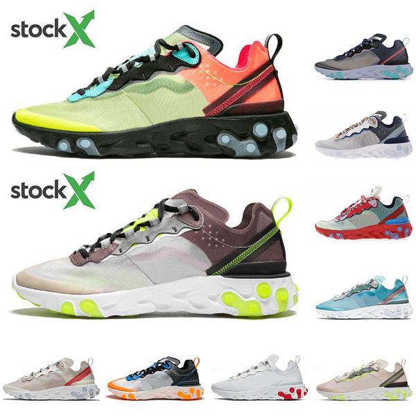 

react элемент 87 55 stock x тайных унисексов кроссовки volt racer pink desert sand мужских тренеров дизайнер кроссовки бегун с носками, White;red