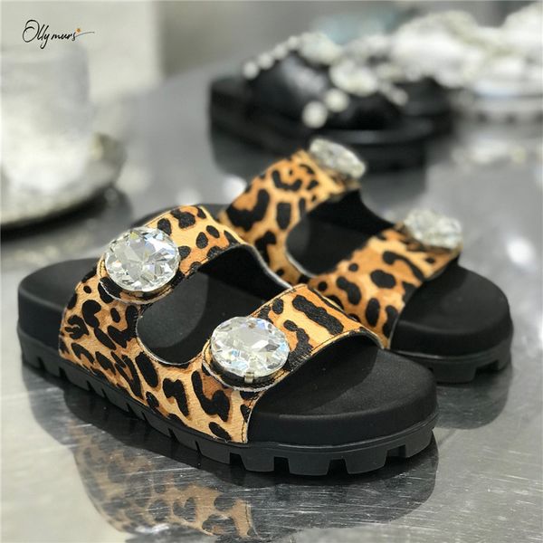 

ollymurs new fashion style woman summer slippers open toe crystal women shoes flat slippers casual comfortable shoes woman, Black