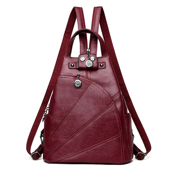 

women anti-theft leather backpacks female ladies backpacks for school retro sac a dos femme female school shoulder bags