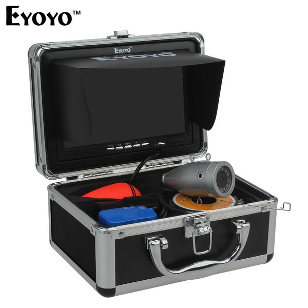 

eyoyo 30m 1000tvl color underwater camera for fishing infrared ir led 7" inch video monitor fish finder ice fishing camera