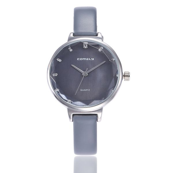 

brand fashion womens ladies simple watches geneva leather analog quartz wrist watch clock saat gift cc, Slivery;brown