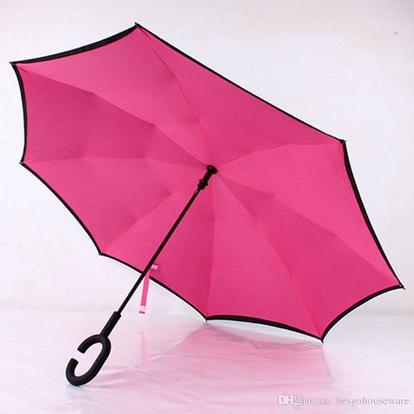 

summer c-type sun protection portable umbrella creative double layer pongee waterproof reverse folding umbrella creative bh0881 tqq