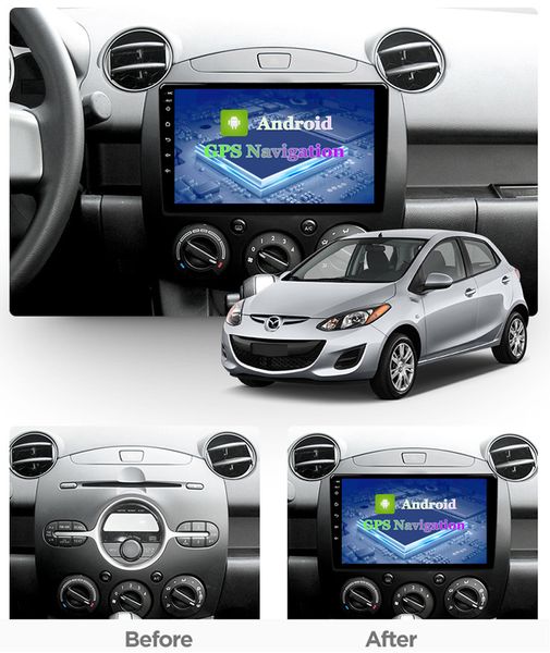Автомобильный радиоприемник с GPS-видео мультимедийным плеером для MAZDA 2 2007-2014 Android 10 с поддержкой WIFI Bluetooth2429