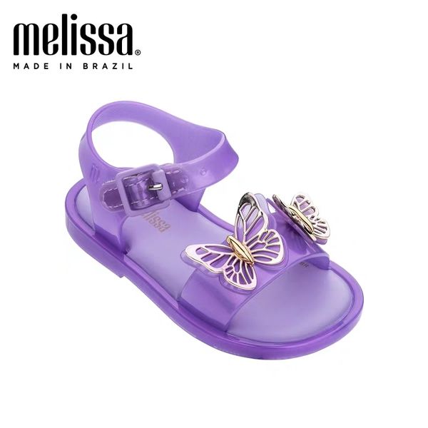 

mini melissa 2020 toddler baby girls children sandal sandals floral sole kids children princess sandals shoes beach sandales, Black;red