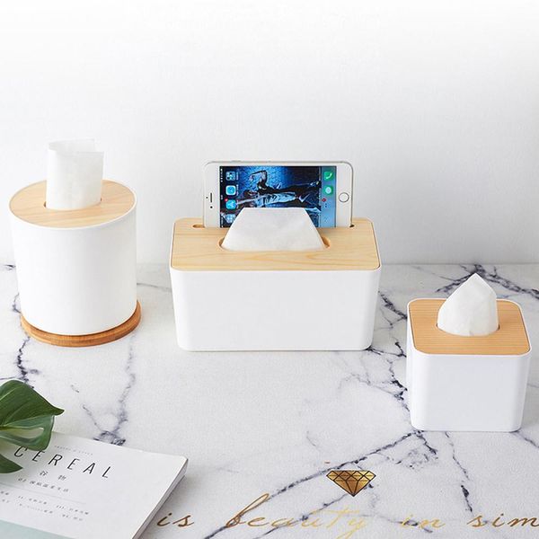 

solid wood napkin holder square shape wooden plastic tissue box case home kitchen paper holdler storage box accessories #298229