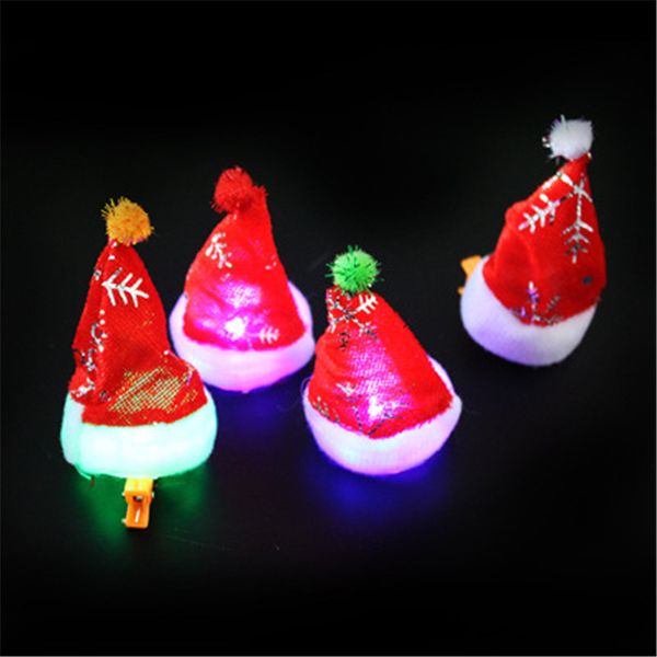 Cute Light Up Mini Hat Hair Clips Kids Girls Flashing Hairpins
