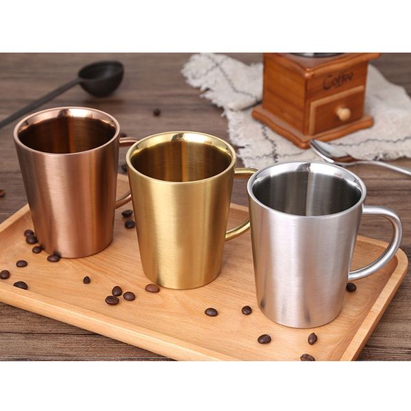 

380мл пить кофе чай кружки пивные винные чашки с двустенной нержавеющей сталью стакан сока путешествия кружки с ручкой