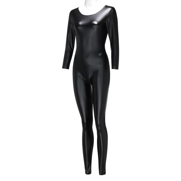 

latex catsuit faux leather women jumpsuits black wetlook bodysuit bodycon erotic costume clubwear s  lxl xxl 3xl 4xl, Black;white