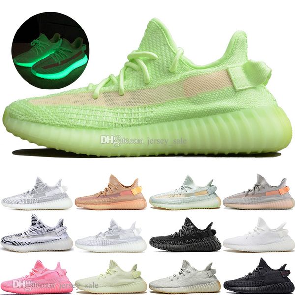 

with box kanye west clay v2 static reflective gid glow in the dark mens running shoes hyperspace true form women sport designer sneakers