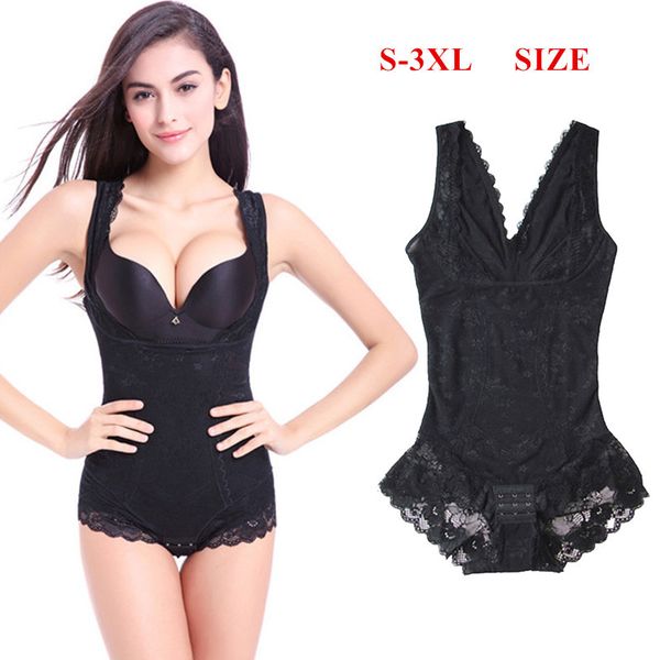 

женщины shapewear белье средние похудение добби bodysuits тонкий shaper для женщин, Black;white