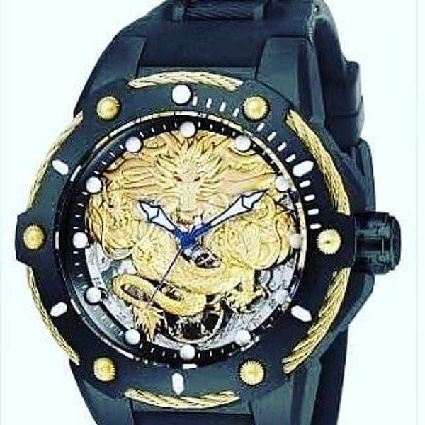 

oringal invicta model automatic dragon watch staninless steel flame-fusion reserve chronograph w/r200mt men watch with oringal yellow box, Slivery;brown