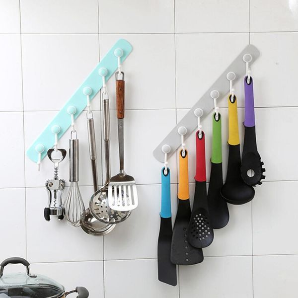 

household hook for kitchen punch-hook wall strong unique 6-hooks no trace