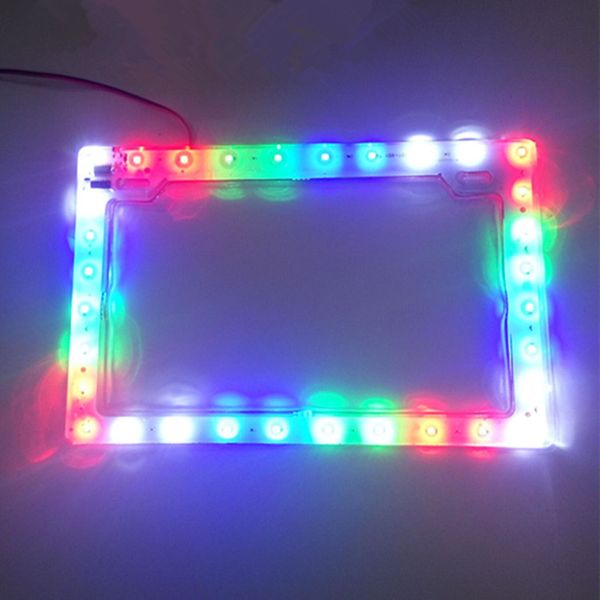 

decoration of motorcycle parts licence plate frame flash color light 12v brake light taillight electric vehicle led licence color light