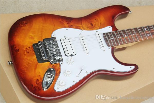 

# $ St две волны электрическая гитара гнилой древесины кожи, коростового шпон кожи,