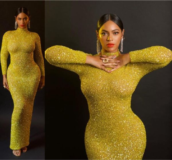 

2019 Оскар Beyonce знаменитости Red Carpet платья Sparkly Удивительное Кристаллическое бисеро