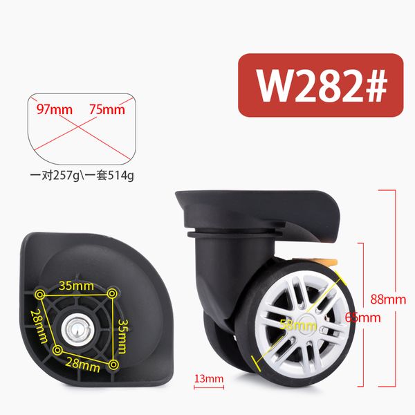 

luggage universal wheel accessories wheel boarding air box caster aircraft replacement mute 20/28 inch replacement, Black