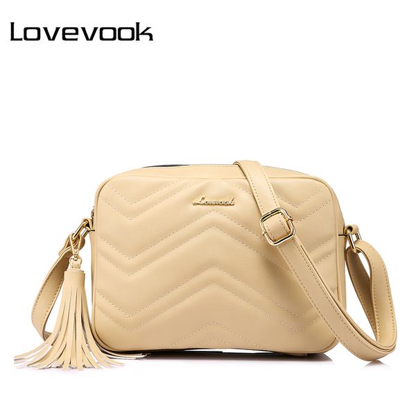

flash sale] lovevook shoulder messenger bag for women crossbody bag pu female small handbag and purse with tassel fashion