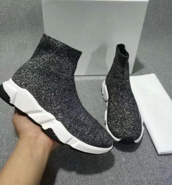 

new design luxury sock shoe speed trainer breathable sneakers speed trainer sock race runners black shoes men and women sports shoes 35-45