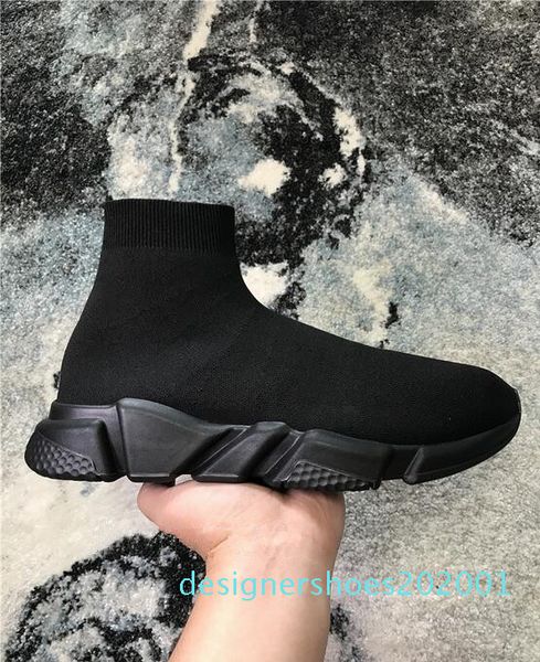 

2019 new air wool knit speed trainer sneakers classic brand designer mens womens fashion flat sock shoes boot d01, Black