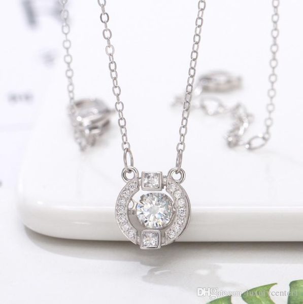 

s925 sterling silver pendant necklace beating heart zircon necklace collares gift accessories fashion jewelry for women designers jewelry