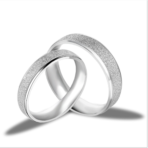 

925 silver ring korean fashion matte couple couple ring sterling silver personalized jewelry, Golden;silver