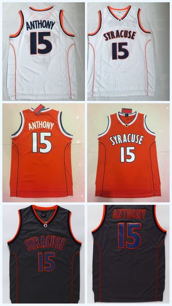 

Best Quality Syracuse College NCAA Jersey #15 CARMELO Anthony Jersey Black Whit 100% Stitched College Basketball Jerseys S-3XL Fast Shipping