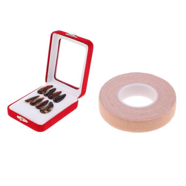 

5m adhesive tape anti-allergy + 8pcs guzheng zither koto finger picks kit
