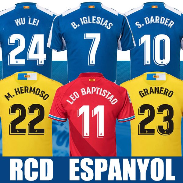 

18 19 RCD Espanyol Soccer Jerseys IGLESIAS #7 SERGIO GARCIA #9 Futbol WU LEI Real Club Deportivo Español Football Camiseta de fútbol Kit