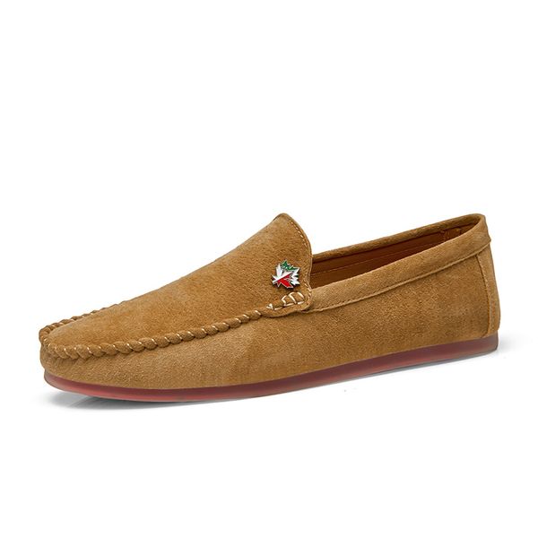 

leather men flats simple design men's casual loafers fashion soft slip-on loafers big size 38-49 men shoes, Black