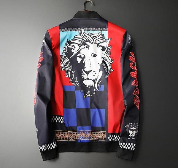 

mens versace европейской станция мужской одежды осень нового жакета дизайнер медуза алфавит напечатанной мужская куртка корейское издание бе, Black;brown