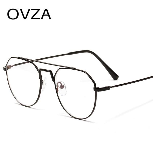 

ovza pilot style glasses frame men fashion women optical glasses frame metal twin-beams 2020 new s0075, Black