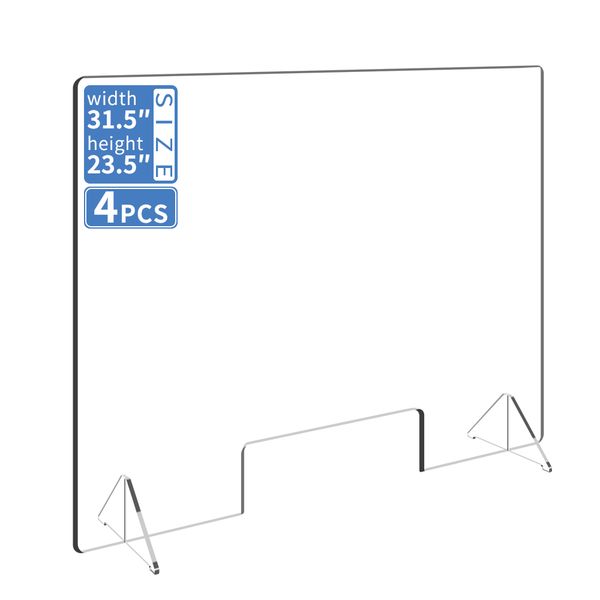 

4pcs sneeze defense acrylic plexiglass sneeze guard barrier and shield for counters
