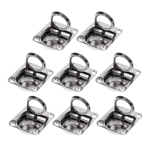 

8x marine yacht caravan deck hatch flush pull - stainless steel 43mmx 36mm