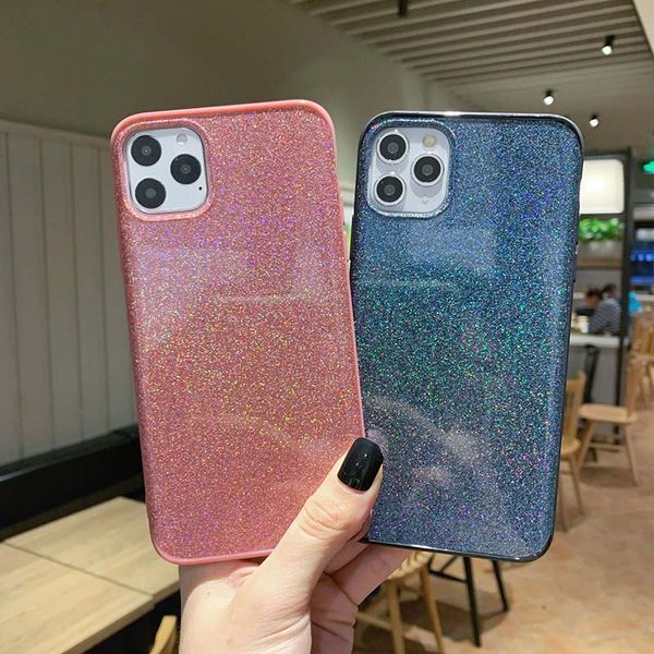 Bling crystal Liquid glitter 360 protect Designer Telephone Case TPU Edge Pc Back Cover For iPhone pro max Samsung S10 huawei mate 30