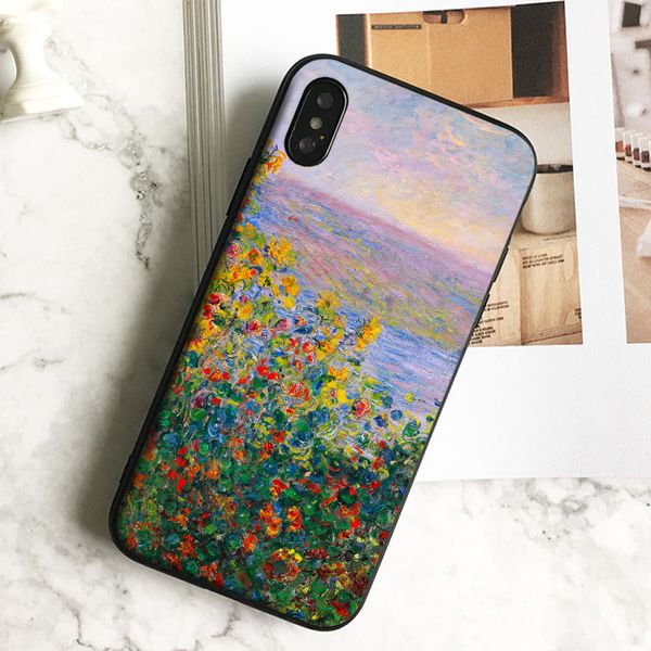 

coque luxury flower beds phone case for iphone 11 pro xs max xr 8 7 6s plus 5 se case soft black tpu silicone cover.
