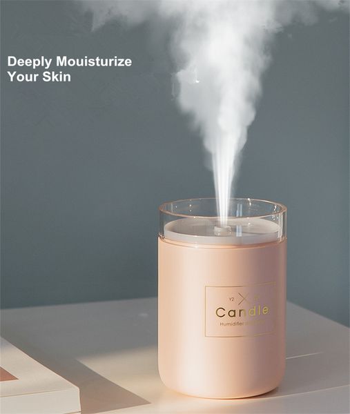 

280ml candle ultrasonic air humidifier usb essential oil diffuser home purifier aroma anion mist maker difusor aromaterapia