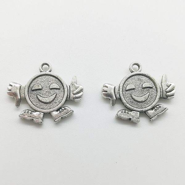 80pcs Robot argento antico charms pendenti gioielli fai da te collana braccialetto orecchini accessori 23x19mm personalizzare la consegna di generazione