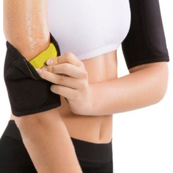 

1 pair arm trimmers wraps body shaper neoprene sauna arm shapers weight loss slimmer fat burner sauna body wraps, Black;gray
