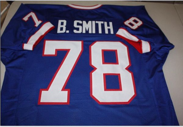 

custom men youth women vintage bruce smith #78 sewn stitched afc champion football jersey size s-5xl or custom any name or number jersey, Black