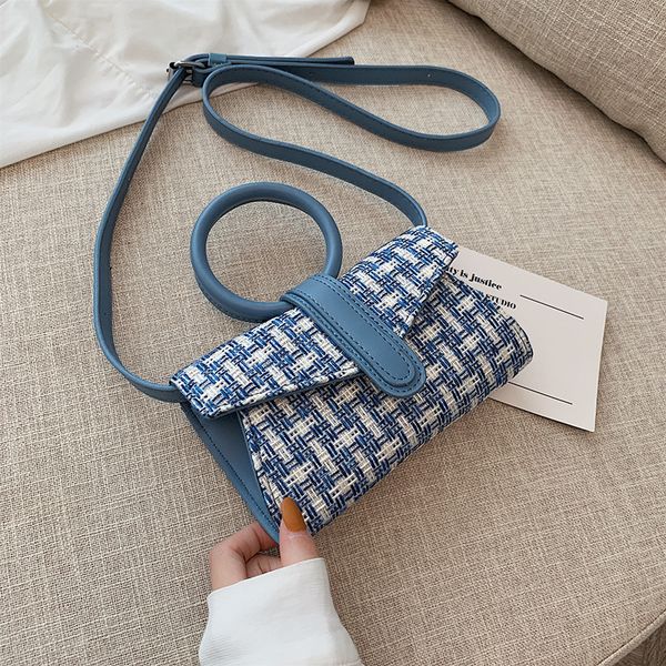

high-end women's handbags women's bags 2020 new wave wild grid woven cylinder bags shoulder diagonal